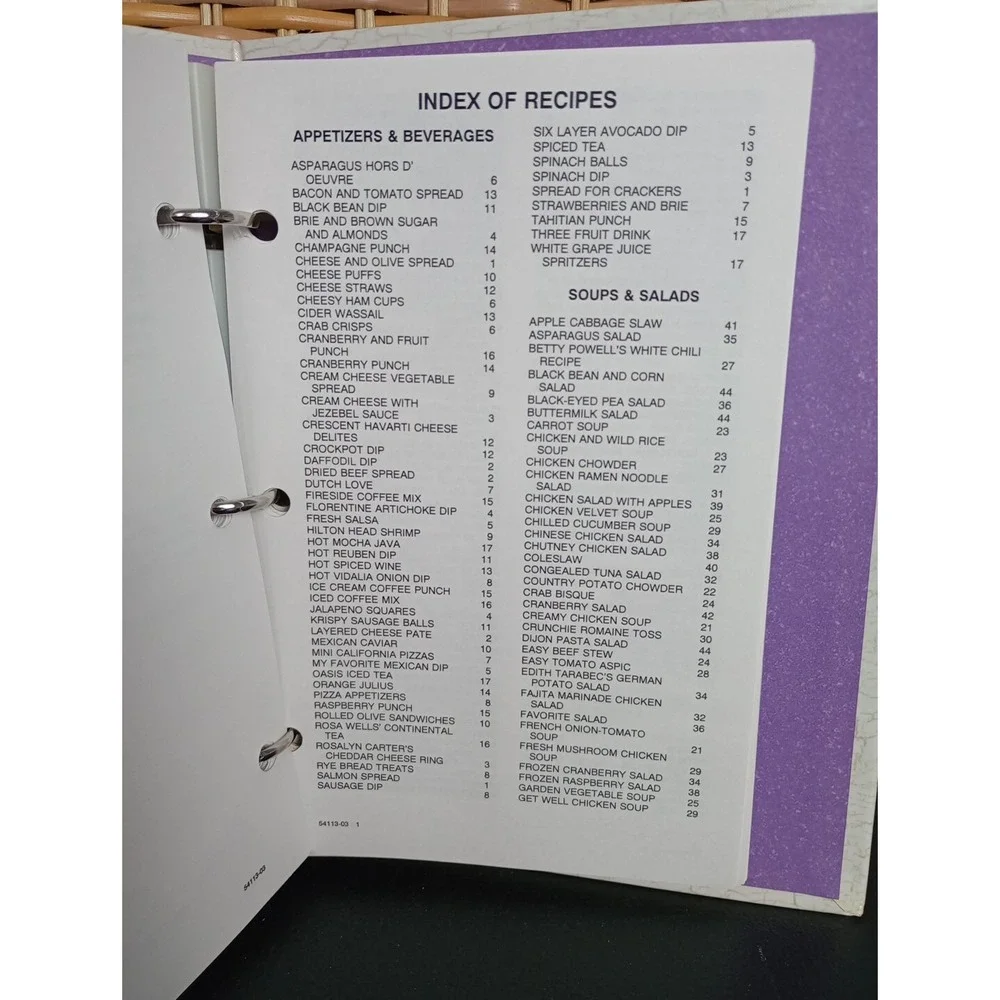 First Presbyterian Church Cookbook Winston- Salem, NC Binder Vintage 2003 3 Ring